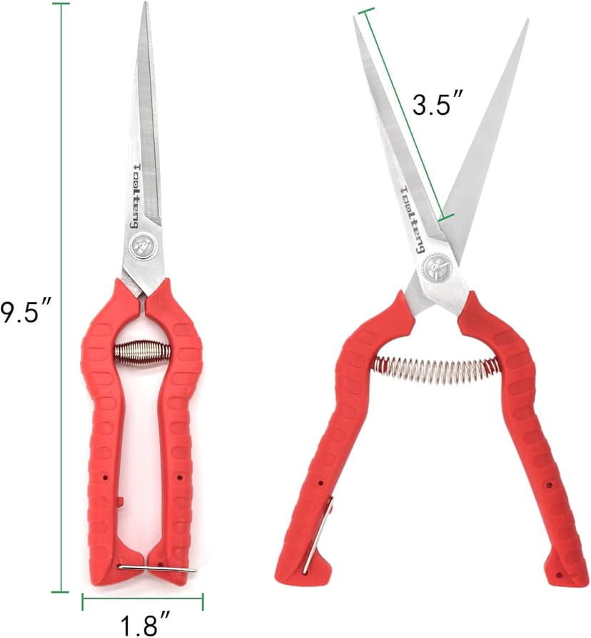 Extra Long Garden Scissor, Stainless Steel Pruning Shears, Bonsai Plant Trimming Scissors for thorny roses plant Flowers Harvesting Herbs Fruits or Vegetables