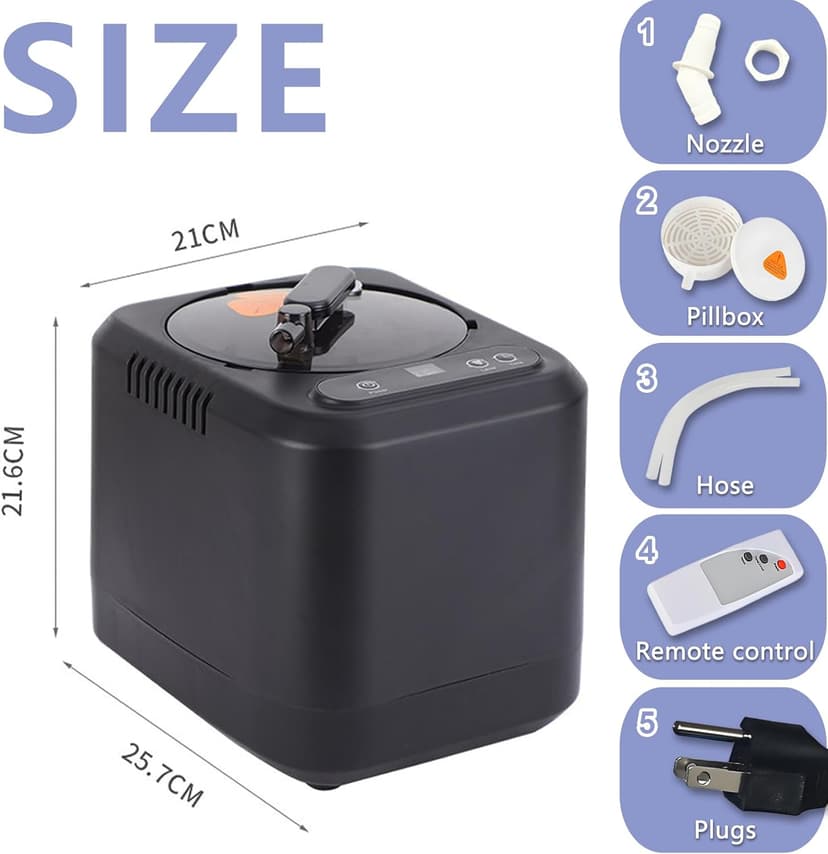 3 L Large Capacity Portable Sauna Steamer, Spa Machine,1200 w Steam Generator,Home Sauna Steamer Pot with Remote Control, 9 Temperature Levels, Home Spa Sauna Accessories