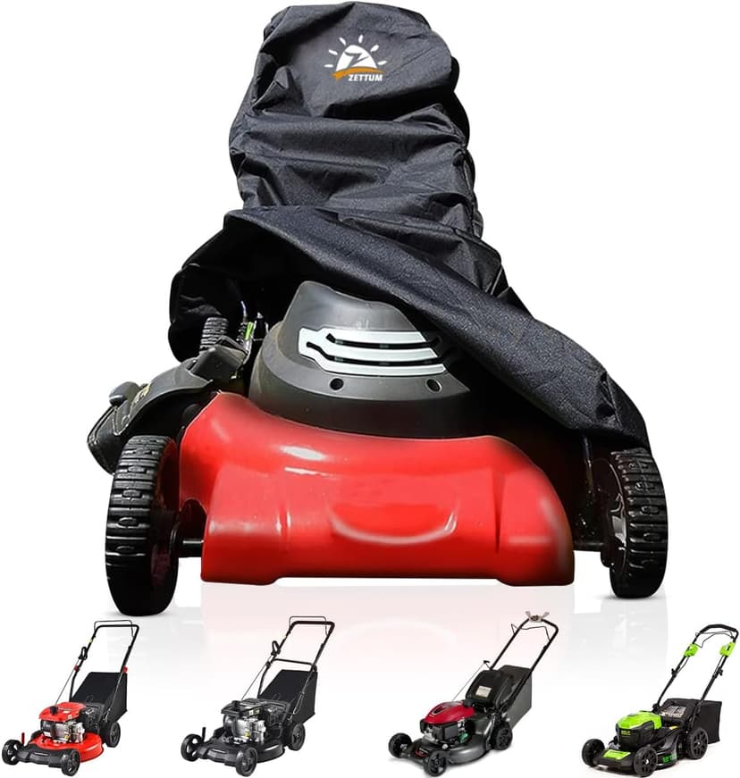Push Lawn Mower Cover - Walk Behind Lawn Mower Covers Waterproof Heavy Duty, 600D Outdoor Push Mower Cover Universal with Storage Bag for Greenworks, EGO, Craftsman, Husqvarna, Honda and More