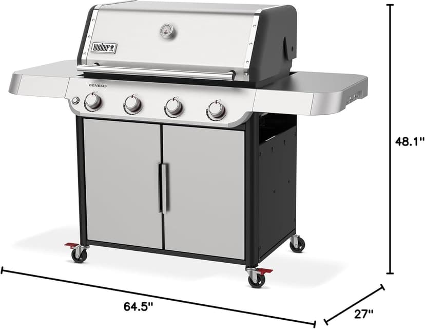 Weber Genesis S-415 Liquid Propane Gas Grill, Stainless Steel