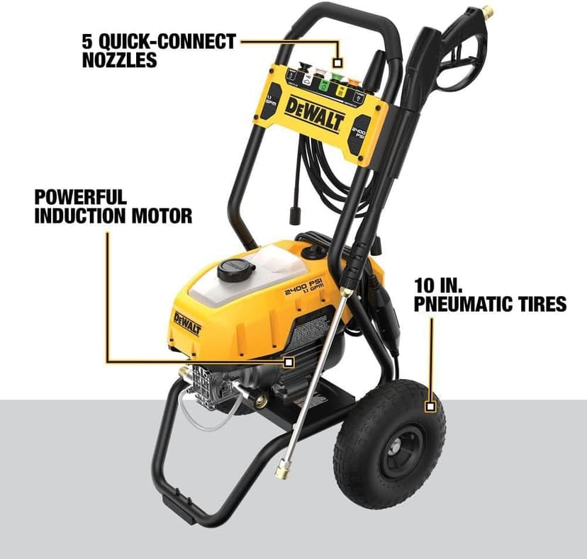 DEWALT Electric Pressure Washer, Cold Water, 2400-PSI, 1.1-GPM, Corded (DWPW2400)