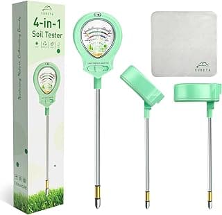 2025 Upgraded Soil Moisture Meter for Plants, Soil pH Meter, 4-in-1 Soil Tester for Light/Moisture/pH/Fertility, Plant Water Meter for Garden, Lawn, Farm, Indoor & Outdoor