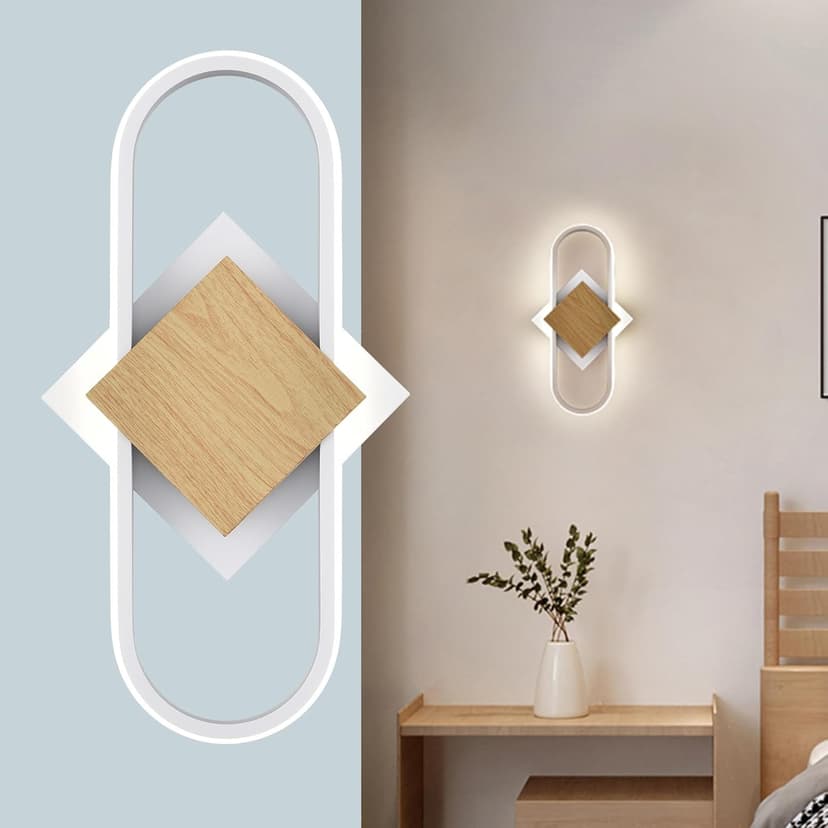 YUBOLE White LED Wall Light No Flicker 17W 4000K Natural Light, CRI 80 Modern Design, Energy-Efficient Indoor Wall Sconce Lighting for Bedroom, Cabinet, Hallway