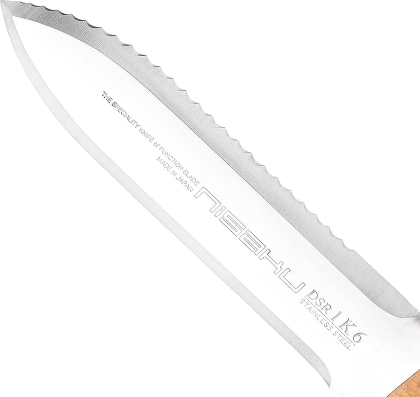 NJP651 Hori Weeding & Digging Knife-Hardened HRC58 Edition, Authentic Tomita (Est. 1960) Japanese Stainless Steel, 7.25" Blade, Wood Handle, w/Premium Leather Sheath