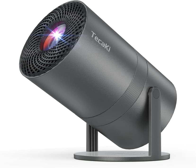 [Two-Way Bluetooth 5.2] Mini Portable Projector 4K 1080P Supported Projection, Tecaki Movie Projector with 180°Rotatable Stand Auto Keystone Correction Long Lens Life for Home Theater, Outdoor Party
