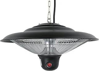 Hiland HIL-PHE-1500BR Electric Gazebo Indoor/Outdoor Heater with LED/Remote, 1500 Watts, Large, Black
