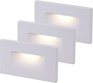 CLOUDY BAY 120V Dimmable LED Indoor Outdoor Step Light,3-Pack,3000K Warm White,Stair Light,White Finish