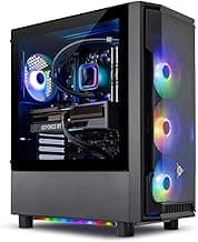Skytech Gaming Shadow Gaming PC, Intel i7 12700F 2.1 GHz, RTX 4060, 1TB NVME, 16GB DDR4 RAM 3200, 600W Gold PSU Wi-Fi, Win 11 Home, RGB-Keyboard and RGB-Mouse Included,Black