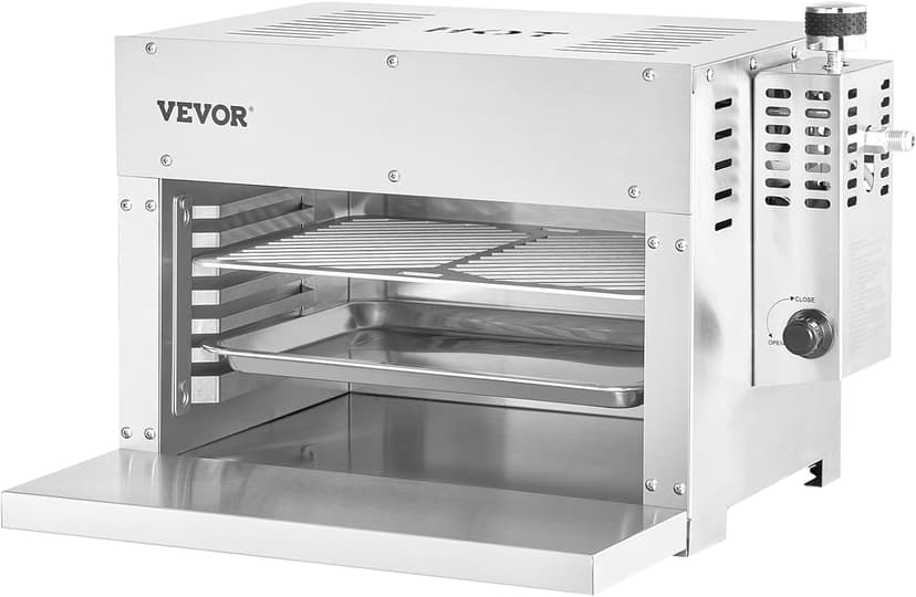 VEVOR Propane Steak Grill, Portable Propane Steak Cooker, 1500°F Stainless Steel Barbecue Infrared Grill with 6-Tier Adjustable Rack, Steak Cooker Machine for BBQ, Toast, Grill, Outdoor Picnic