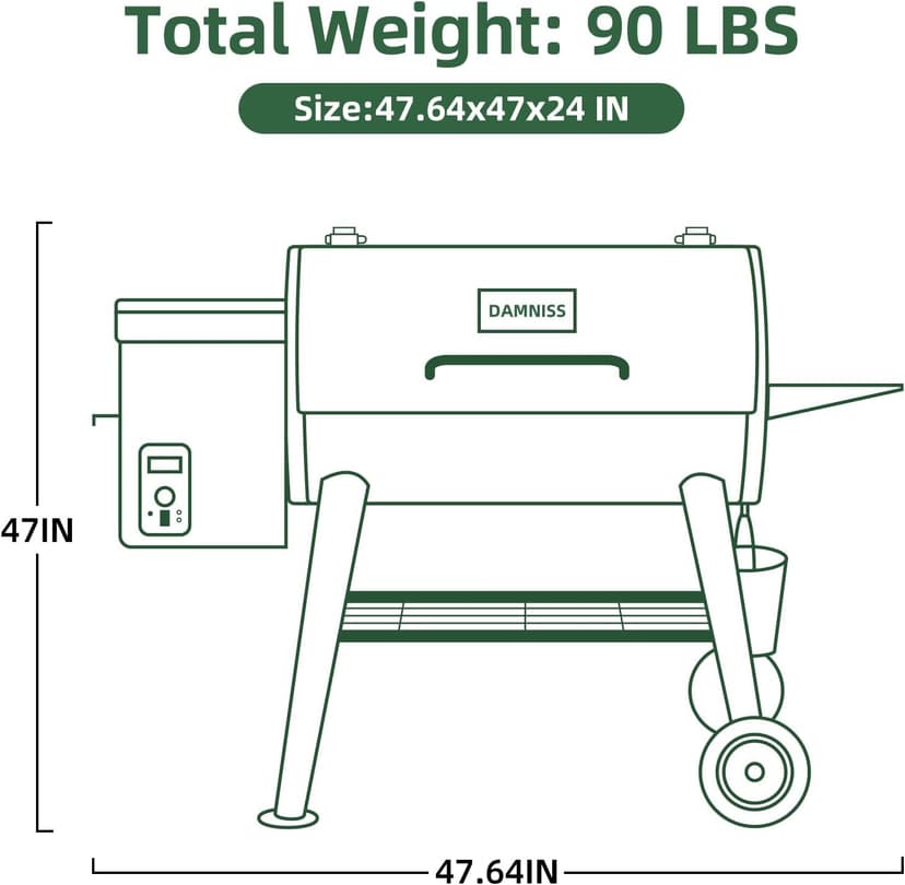 Grills HWPG-550B Electric Wood Pellet Smoker Grill, 565 SQ.IN Cook Area Pellet Grill with Auto Feed & PID Temperature Control (180-450°F), 8 in 1 BBQ Grill & Meat Probe for Backyard Outdoor