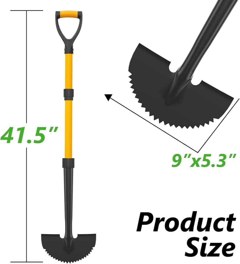 COSITA Edger Lawn Tool, 41-inch Manual Lawn Edger for Grass, Half Moon Hand Edger Tool with D-Grip, Metal Saw Tooth Garden Edger with Long Handle for Sidewalk, Yard