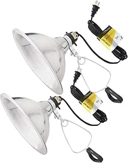 Simple Deluxe HIWKLTCLAMPLIGHTMX2 2-Pack Clamp Lamp Light with 8.5 Inch Aluminum Reflector Up to 150 Watt E26 Socket (No Bulb Included) 6 Feet 18/2 SPT-2 Cord, Silver