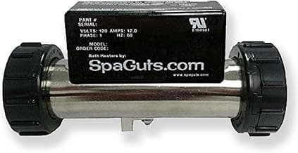 SpaGuts 25-150-0002 Universal Inline Bath Heater Kit, 1.5KW, 110V, 7x1.5 inches, with Built-in Vacuum Switch