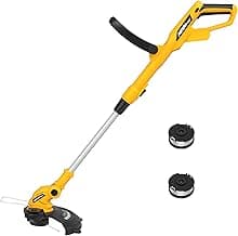 Cordless String Trimmer Compatible with Dewalt 20V Battery, 12-Inch Weed Wacker Cordless, Auto Line Feed, Electric Weed Eater Battery Powered, Grass Trimmer with 2 Replacement Spool
