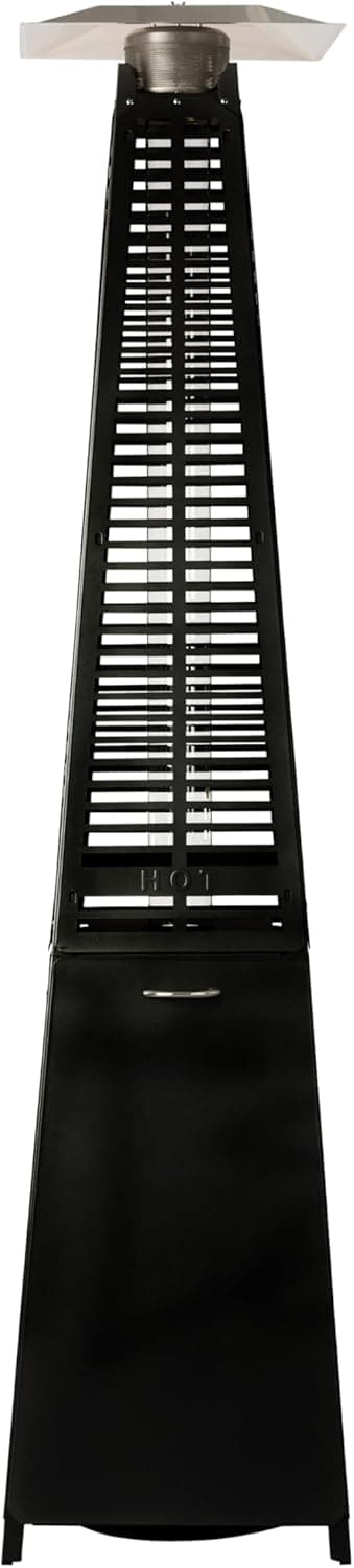 Fire Sense 66991 Pyramid Flame Patio Heater 40,000 BTU Outdoor Propane Heater Tower with Wheels - Black