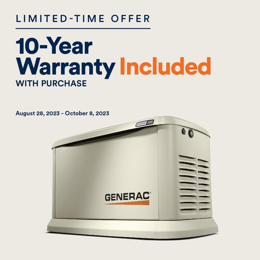 Generac Guardian 22kW Home Standby Generator with 200 Amp Transfer Switch, Durable All Aluminum, WiFi Enabled with G-Force Engine, Easy to Use, Whole House Power Backup, Smart Outage Solution - Bisque