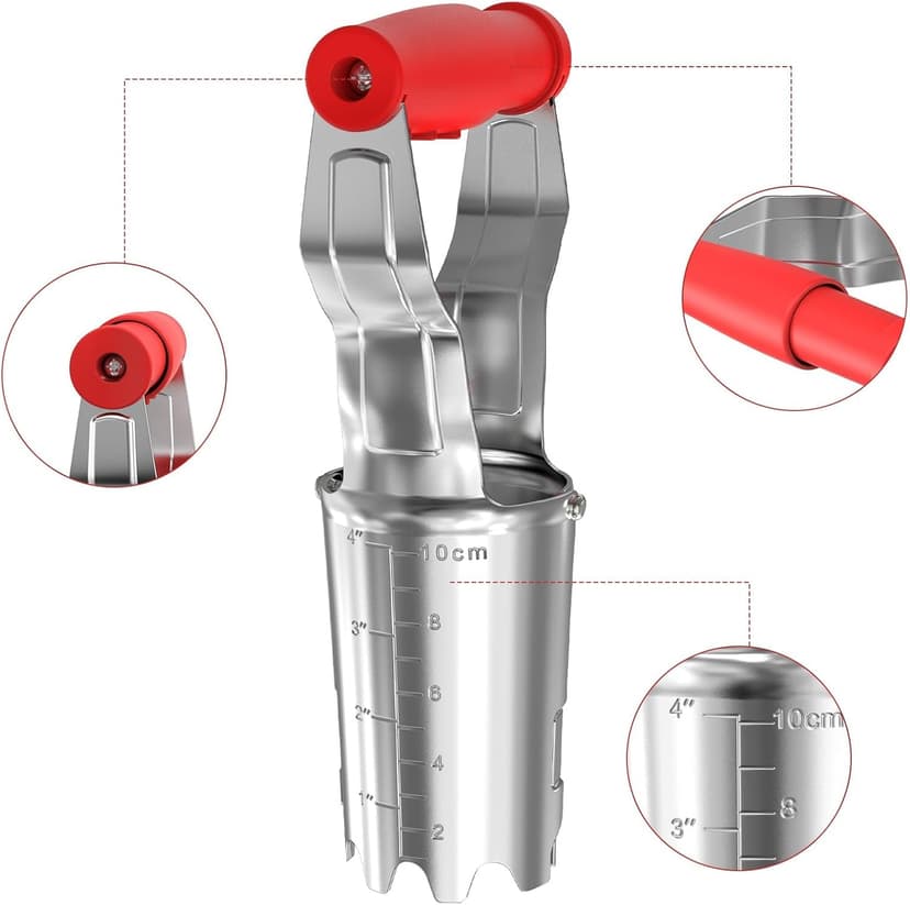 FLORA GUARD Bulb Planter with Depth Markers - Automatic Soil Releasing Seed Bulb Transplanter for Planting/Digging Tulips, Daffodils, Dahlias and More!