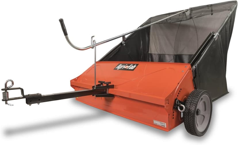 Agri-Fab 45-0492 44" Tow-Behind Lawn Sweeper, 25 cu. ft Hopper Bag Capacity; Leaf & Grass Catcher, with Adjustable Brush Height and Dump From Seat Handle