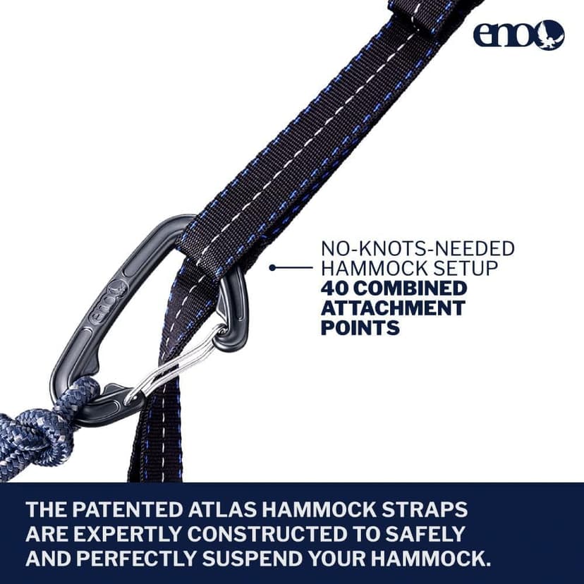 ENO Atlas XL Suspension System - Tree Strap for Hammock - Accessories for Camping, Hiking, and Backpacking - Black/Royal