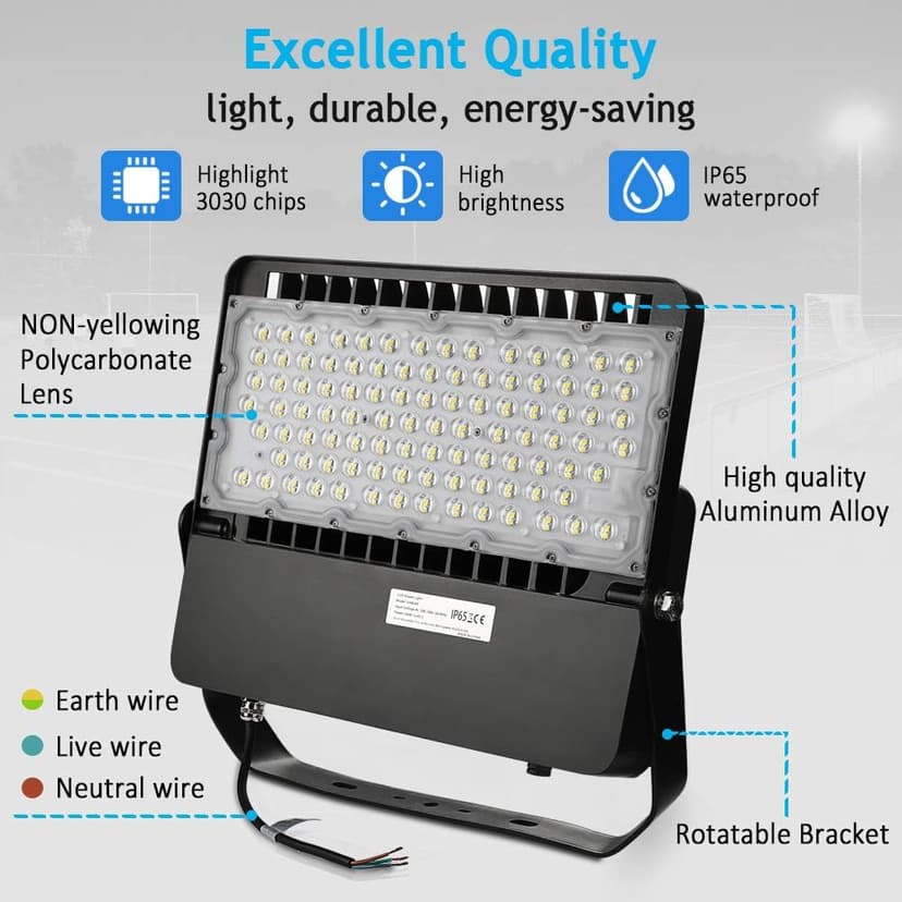 LEDMO 240W LED Flood Lights Outdoor, High- Brightness 36000 Lumen Stadium Lights Commercial Floodlights Heavy-Duty Outside Spotlight for Yard Court Area Field