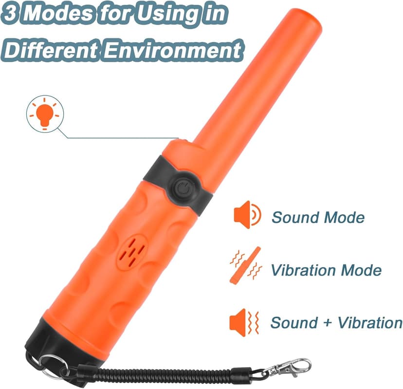 Kuman Pin pointer Water Resistant Metal Detectors with Holster Treasure Hunting Unearthing Tool Accessories Buzzer Vibration Automatic Tuning KW30