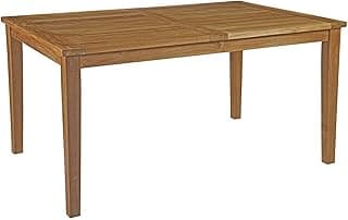 Modway EEI-2716-NAT Marina Premium Grade A Teak Wood Outdoor Patio, 60" Dining Table, Natural
