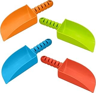 4E's Novelty 4 Pack Beach Shovels 8 Inch, Heavy Duty Plastic Sand Shovel for Kids, - Great for Planting Gardening Shovels for Toddlers, Outdoor Digging Sandbox Toys, Easter Basket Stuffers