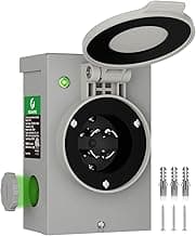 30 Amp Generator Power Inlet Box, Pre-drilled NEMA L14-30P Box for 4-Prong Generator Cord, 125/250V, 7500W, Weatherproof NEMA 3R for Outdoor Use, LED Indicator, Emergency Ready, ETL Listed