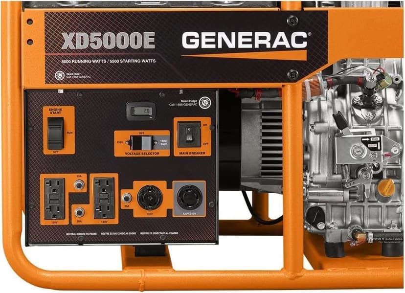 Generac 6864 XD5000E 5000-Watt Diesel-Powered Portable Generator - Ideal for Emergency Backup Power and Job Sites - Reliable Power for Demanding Applications - CARB Compliant