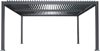 PURPLE LEAF Louvered Pergola 13' x 15' Large Patio Aluminum Pergola Modern Outdoor with Adjustable Roof for Deck Garden Yard Hardtop Gazebo