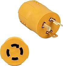NEMA L5-30P to L14-30R Adapter,3 Prong to 4 Prong Generator Transfer Switch Adapter, 30 Amp L5-30P Generator Male Head and L14-30R House Power Inlet Box Female Head