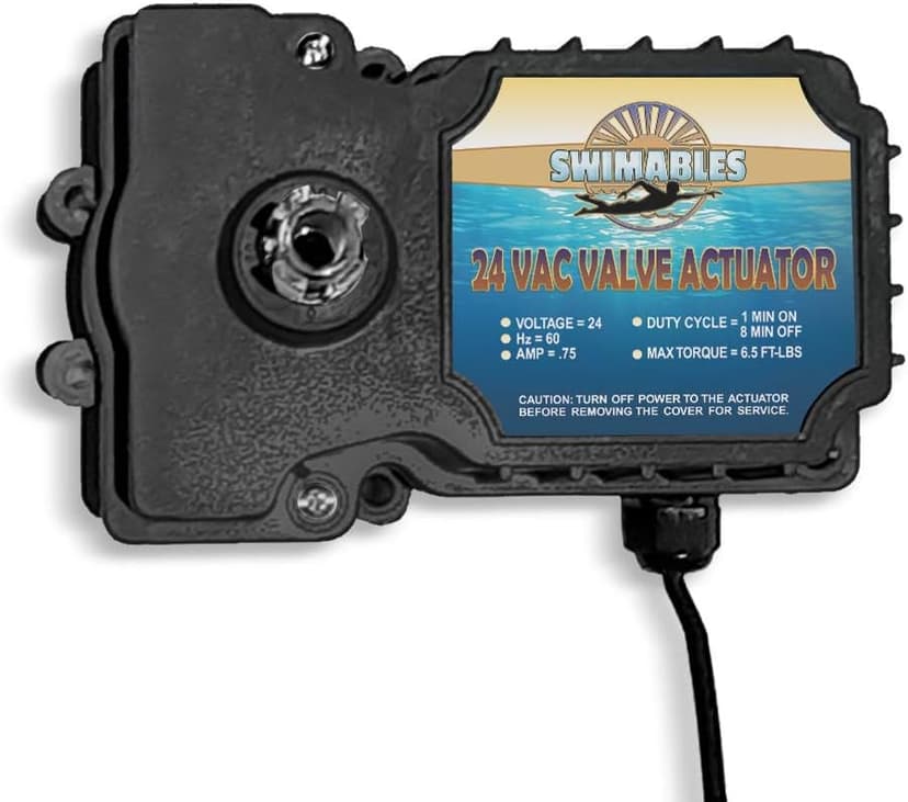 Swimables 180 Degree Rotation 3-Port 24 Volt AC Universal Valve Actuator Replacement for Pool and Spa Automation Systems