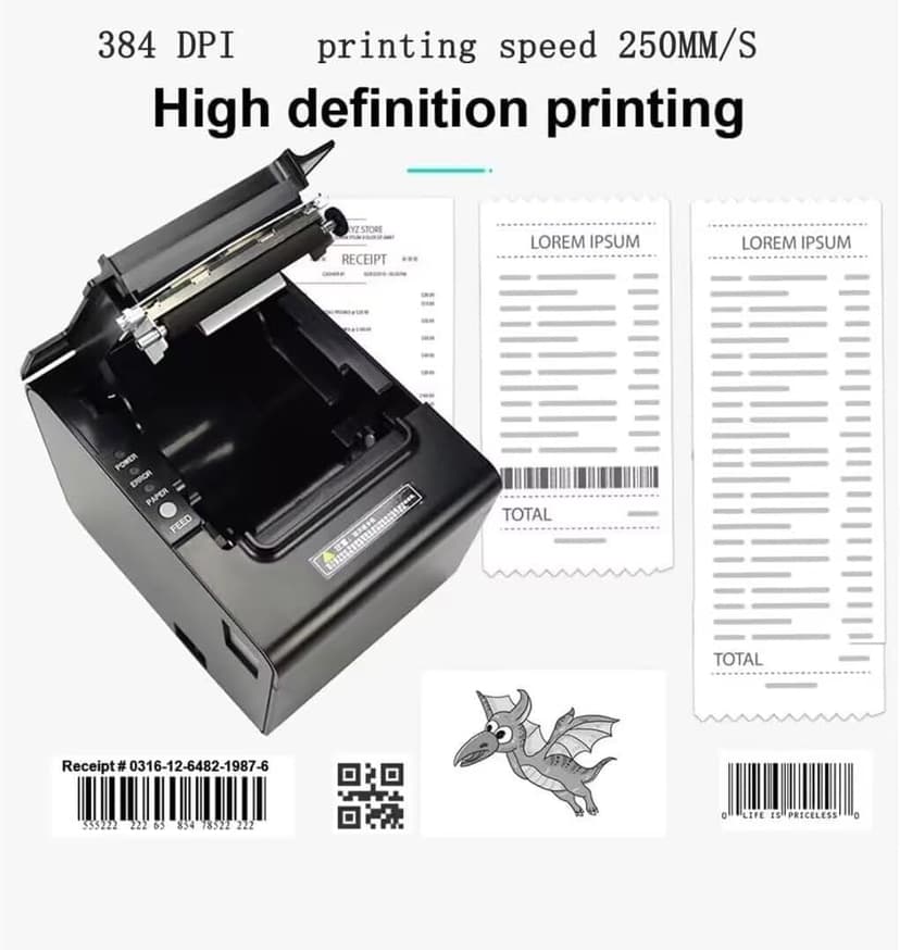 pos kithcen Printer,Bluetooth Ethernet/LAN 80mm Restaurant Auto Cutter Wireless iOS Android Thermal Receipt Bill Ticket Printer for Small Business,Support Cash Drawer (Bluetooth+LAN/Ethernet+USB)