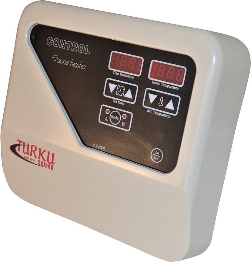TURKU Residential 9KW 240V 450 CU. FT Stainless-Steel Wet & Dry Sauna Heater Stove with External Digital Control (EXTERNAL CON5 DIGITAL CONTROLLER, STAINLESS STEEL 9KW SAUNA STOVE)