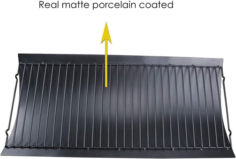 Uniflasy 20 Inches Ash Pan/Ash Grate for Chargriller 5050, 5072, 5650, 2123, 2223, 2823 Charcoal Grills, Char-Griller Model 200157, Chargriller Replacement Part with 2pcs Fire Grate Hanger