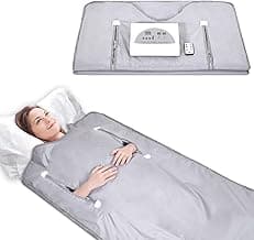 Infrared Sauna Blanket for Fitness and Detox Anti Aging, Length 71" with Remote Control, 2 Zone Temperature Control, Quick Sweating Professional Body Sculpting Home Sauna