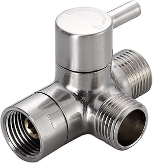 Little World Shower Arm Diverter Valve - 3 Way Shower Diverter Valve, G1/2 Solid Brass Fixed Spray System Diverter for Universal Hand Held Showerhead (Brushed Nickel)