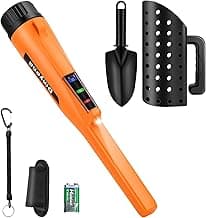 Dmyond Metal Detector Pinpointer & Accessories Kit, Waterproof Handheld Pin Pointer Wand, 3 Modes Detecting Search Pinpointing Finder Probe, Sand Sifter Scoop and Shovel, Beach Digging