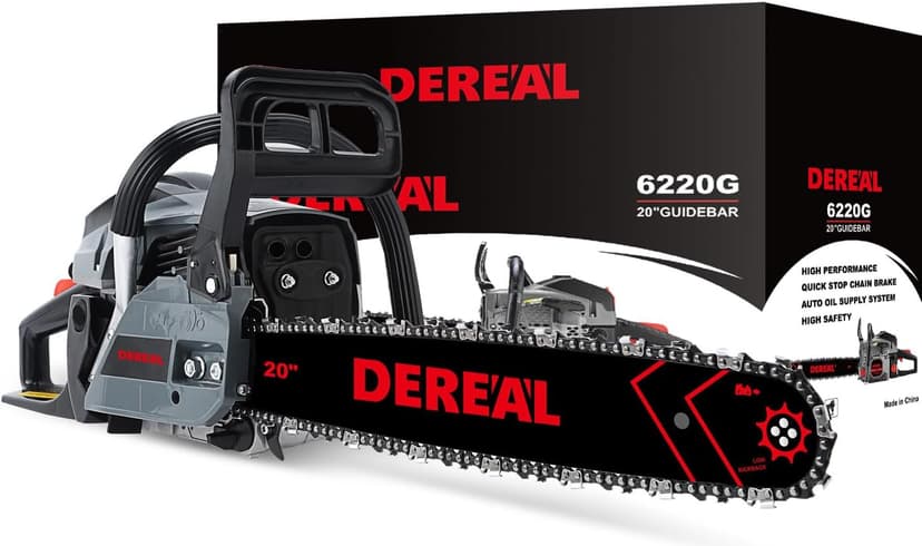 Gas Chainsaws 20 Inch 62CC Gas Powered Chainsaw 3.4HP 2 Stroke Engine Gas Power Chain Saw for Cutting Wood Outdoor Garden Farm Home