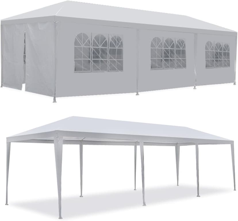 F2C Outdoor Gazebo White Canopy with sidewalls Party Wedding Tent Cater Events Pavilion Beach BBQ Event