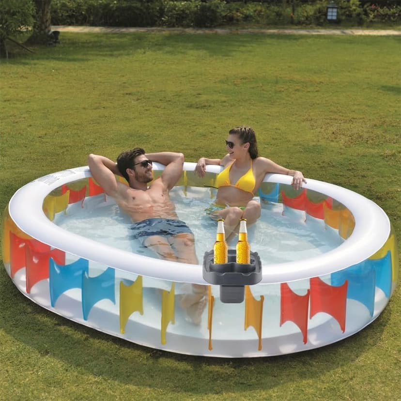 Hot Tub Table, Side Table Swimming Pool Spa Anti Slip Adjustable Hot Tub Side Table for Tables Tubs All Weather Cup Holder with Tray Bathtub Spa Outdoor Patio Drain Holes (Gray)