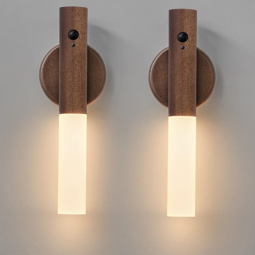 Montford Wall Sconces Set of Two Battery Operated, Motion Sensor Night Light Magnetic Wall Light Rechargeable, Peel and Stick Lights for Hallway