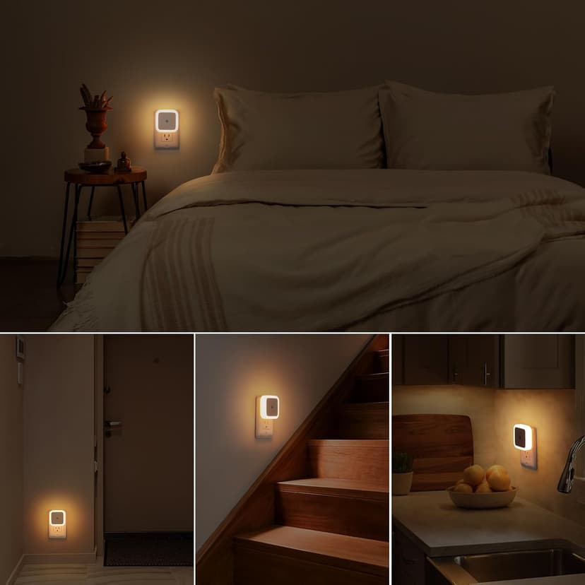 Sujeet Night Light, Night Lights Plug into Wall 8-Pack, Plug in Night Light, Dusk to Dawn Nightlight Led Night Lights for Bedroom, Bathroom, Hallway Warm White