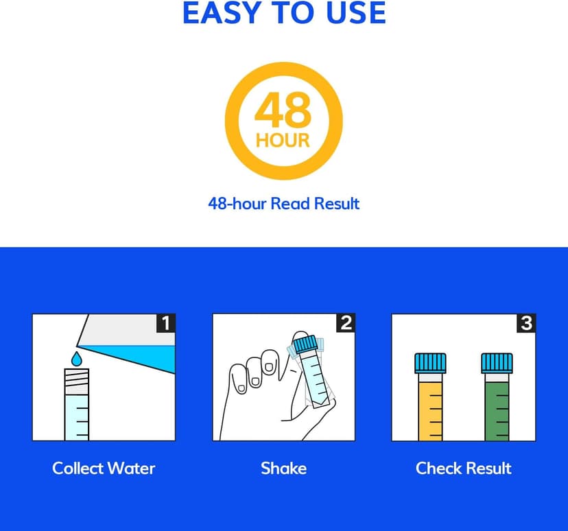 AquaDx 2 Pcs Water Bacteria Test Kit Total Coliform and E.coli Testing for Home Water Drinking Water Pool Pond Ground Well Water – Water Quality Test Kit Easy to Use