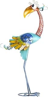 Tooarts Metal Garden Bird Statue Standing Animal Backyard Ornaments Outdoor Sculpture for Lawn Patio Art Decoration