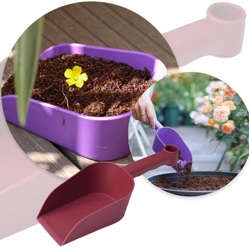 2 Pcs Garden Scoops PP Resin Hand Trowels Hanging Hole Design Shovel Scoops for Home Flower Soil Planting Digging Transplanting Compost Dog Food