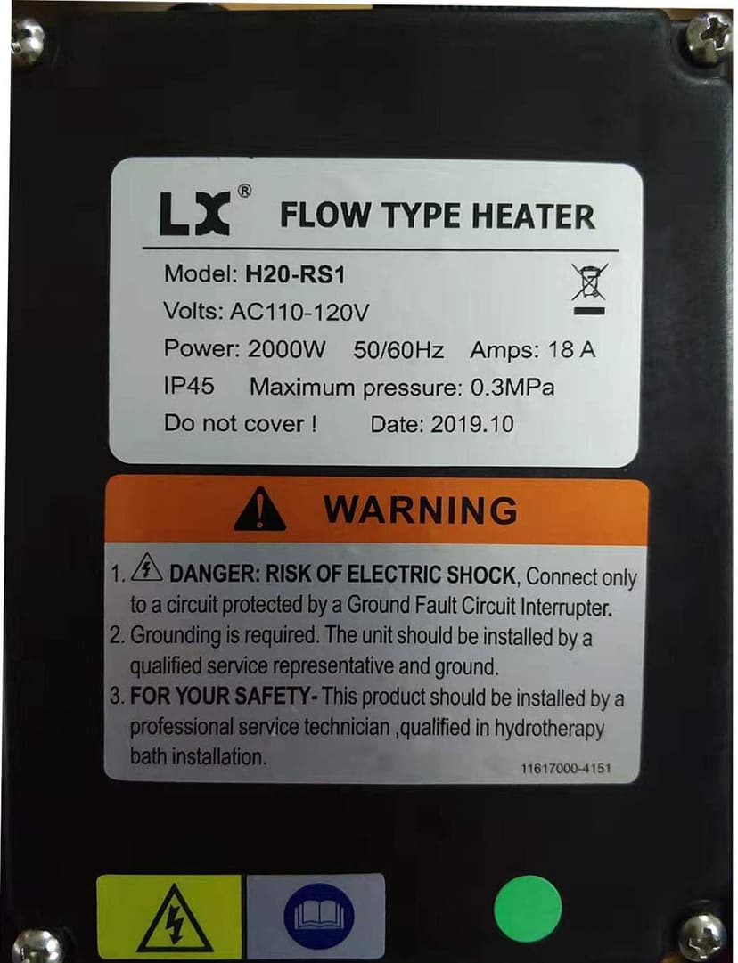 UCEDER Hot Tub LX H20-Rs1 Thermostat 110V 2kw with Adjustable Temperature Thermostat for Some hot tubs,Underground Small Pool &Bathtub（Suggest Connect 20A Adapter or Breaker