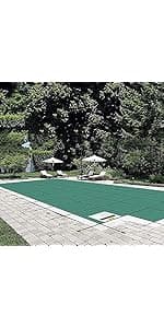 VEVOR Inground Pool Safety Cover 18' x 36' Rectangle with 4x8ft Center End Step, Safety Pool Covers Green Mesh, 15-Year Warranty, Triple Stitched, MAX Strength Winter Safety Cover for Children & Pets