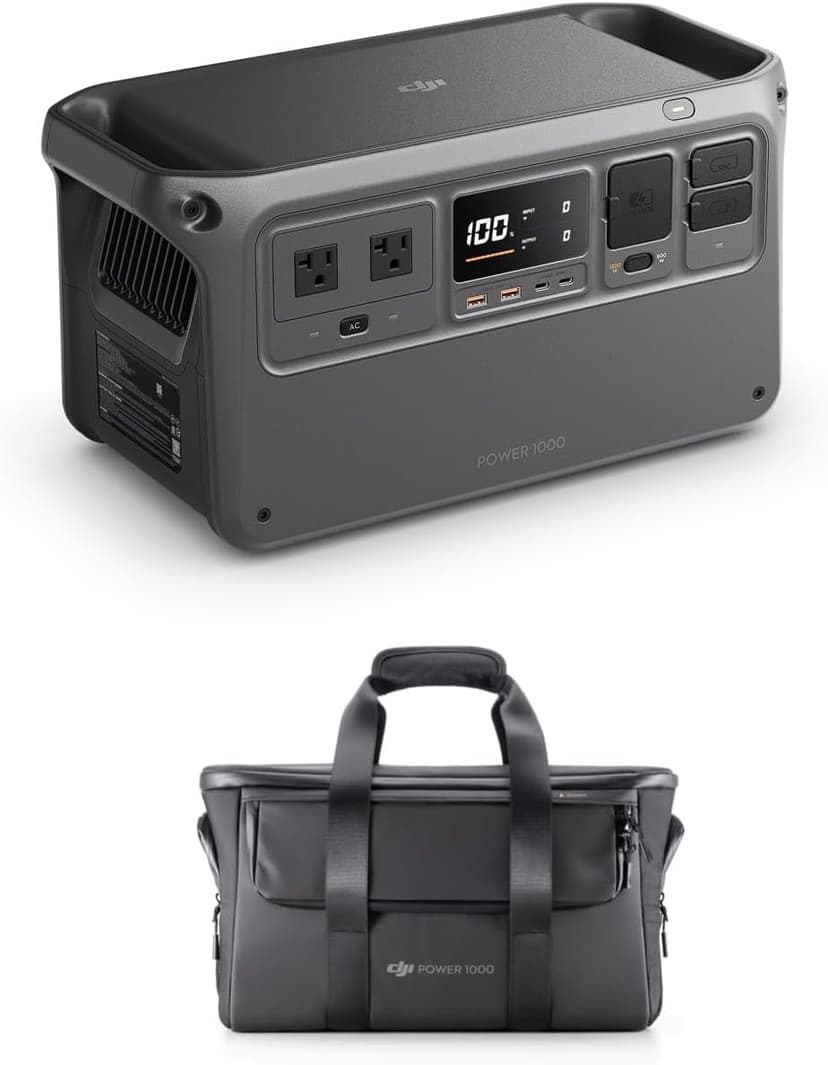 DJI Power 1000 Portable Power Station with Protective Storage Bag, 1024Wh LiFePO4 Battery, 2200W Solar Generator, Home Backup, 4-in-1 Fast Charging, 23db Ultra-Silent, Camping & RVs, Off-grid