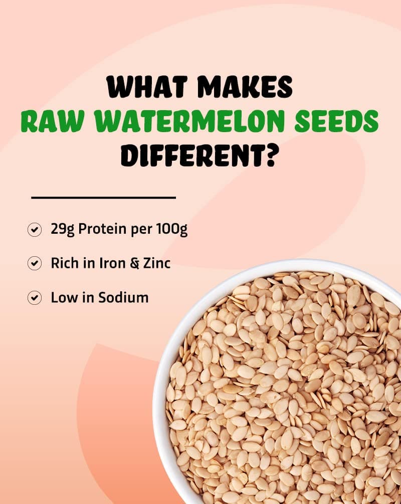 True Elements Tyzek True Elements Watermelon Seeds 250G - High In Protein | Raw Watermelon Seeds For Eating | Magaj Seeds | Non - Gmo | Raw Seeds | Nutrients Rich | Source Of Antioxidants